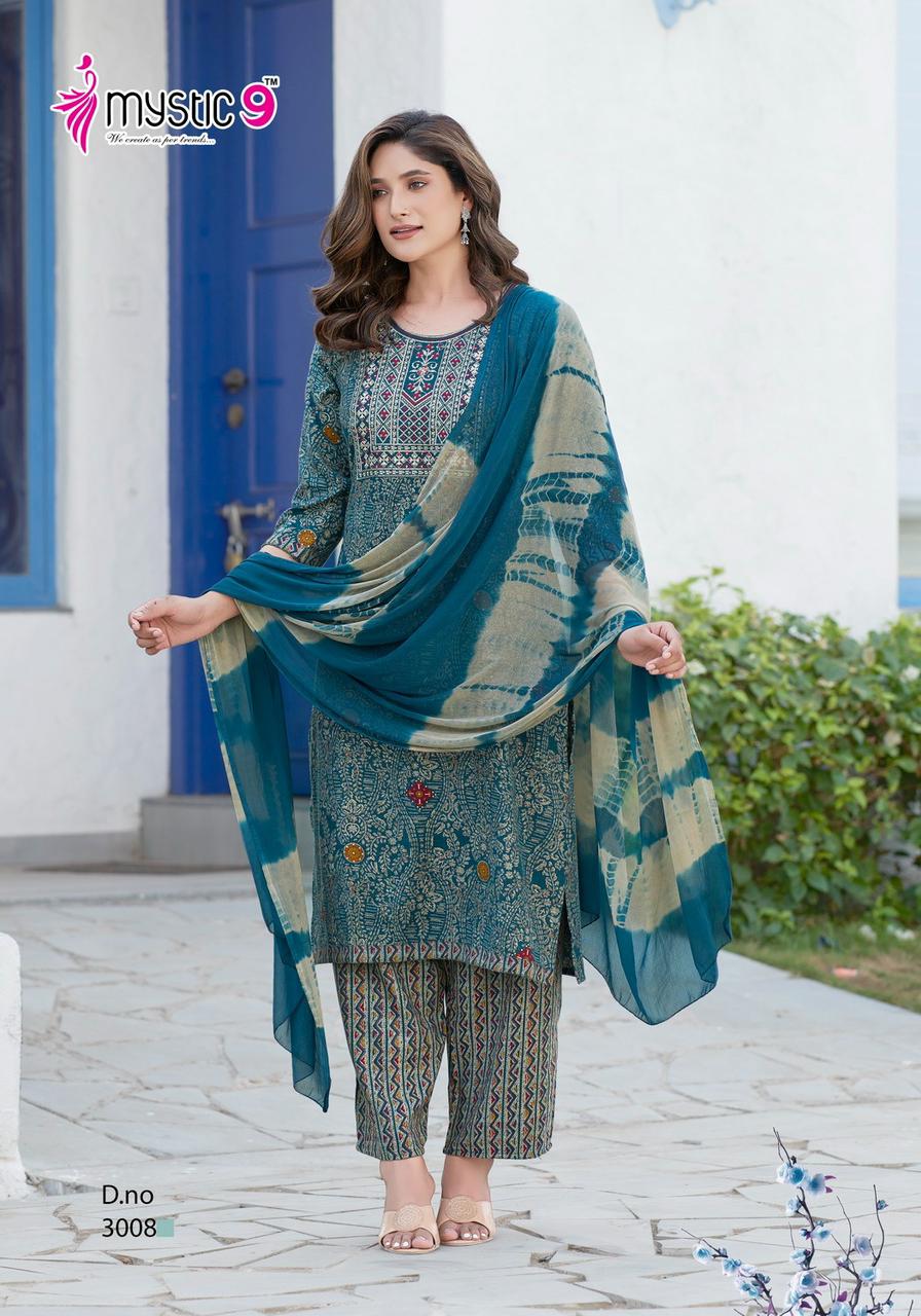 Shagun Vol 3 By Mystic 9 Rayon Foil Printed Kurti With Bottom Dupatta Wholesale Price In Surat